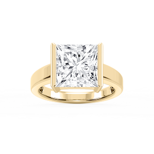 Teagan Princess Lab Grown Diamond Half Bezel Solitaire Engagement Ring