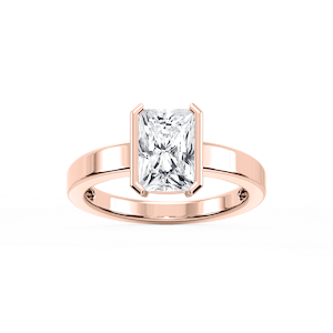 Teagan Radiant Lab Grown Diamond Half Bezel Solitaire Engagement Ring