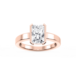 Teagan Radiant Lab Grown Diamond Half Bezel Solitaire Engagement Ring