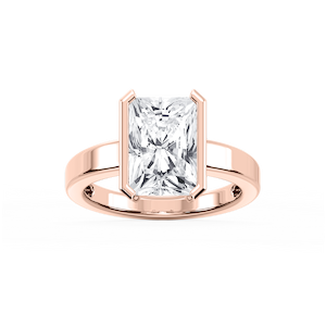 Teagan Radiant Lab Grown Diamond Half Bezel Solitaire Engagement Ring
