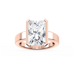 Teagan Radiant Lab Grown Diamond Half Bezel Solitaire Engagement Ring