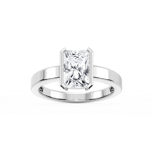 Teagan Radiant Lab Grown Diamond Half Bezel Solitaire Engagement Ring