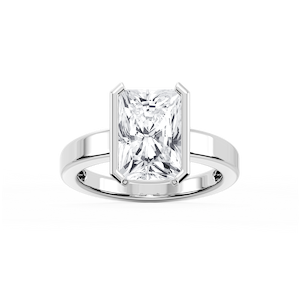 Teagan Radiant Lab Grown Diamond Half Bezel Solitaire Engagement Ring
