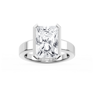 Teagan Radiant Lab Grown Diamond Half Bezel Solitaire Engagement Ring