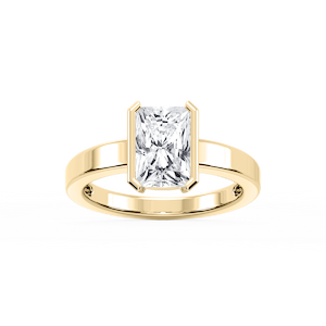 Teagan Radiant Lab Grown Diamond Half Bezel Solitaire Engagement Ring