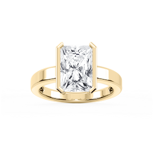 Teagan Radiant Lab Grown Diamond Half Bezel Solitaire Engagement Ring