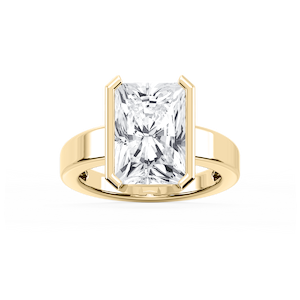 Teagan Radiant Lab Grown Diamond Half Bezel Solitaire Engagement Ring