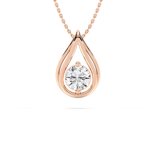 1 ctw Round Lab Grown Diamond Teardrop Pendant  - 18 Inches