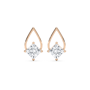 3 ctw Princess Lab Grown Diamond Teardrop Frame Stud Earrings