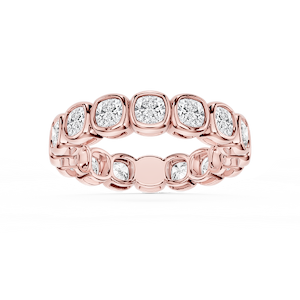 Tess Cushion Lab Grown Diamond Bezel Eternity Band