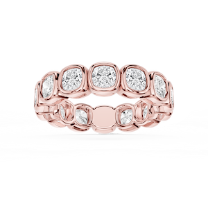 Tess Cushion Lab Grown Diamond Bezel Eternity Band