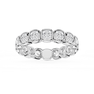 Tess Cushion Lab Grown Diamond Bezel Eternity Band