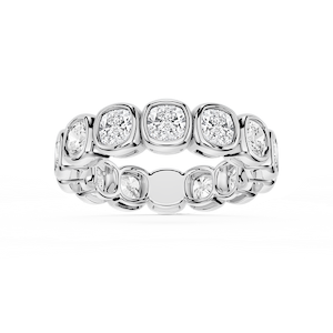 Tess Cushion Lab Grown Diamond Bezel Eternity Band