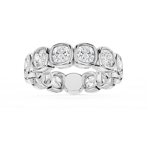 Tess Cushion Lab Grown Diamond Bezel Eternity Band