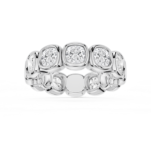 Tess Cushion Lab Grown Diamond Bezel Eternity Band