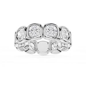 Tess Cushion Lab Grown Diamond Bezel Eternity Band