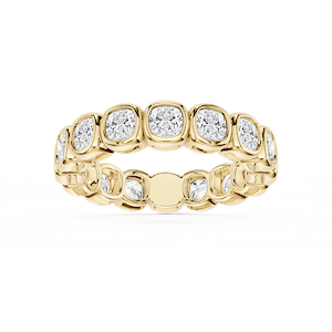 Tess Cushion Lab Grown Diamond Bezel Eternity Band