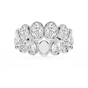 Tess Oval Lab Grown Diamond Bezel Eternity Band