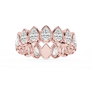 Tess Pear Lab Grown Diamond Bezel Eternity Band