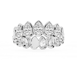 Tess Pear Lab Grown Diamond Bezel Eternity Band