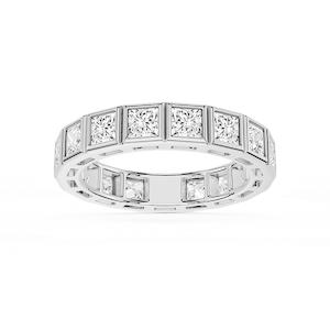 Tess Princess Lab Grown Diamond Bezel Eternity Band