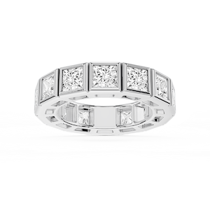 Tess Princess Lab Grown Diamond Bezel Eternity Band
