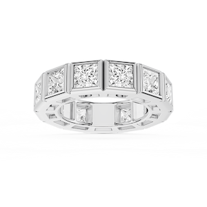 Tess Princess Lab Grown Diamond Bezel Eternity Band