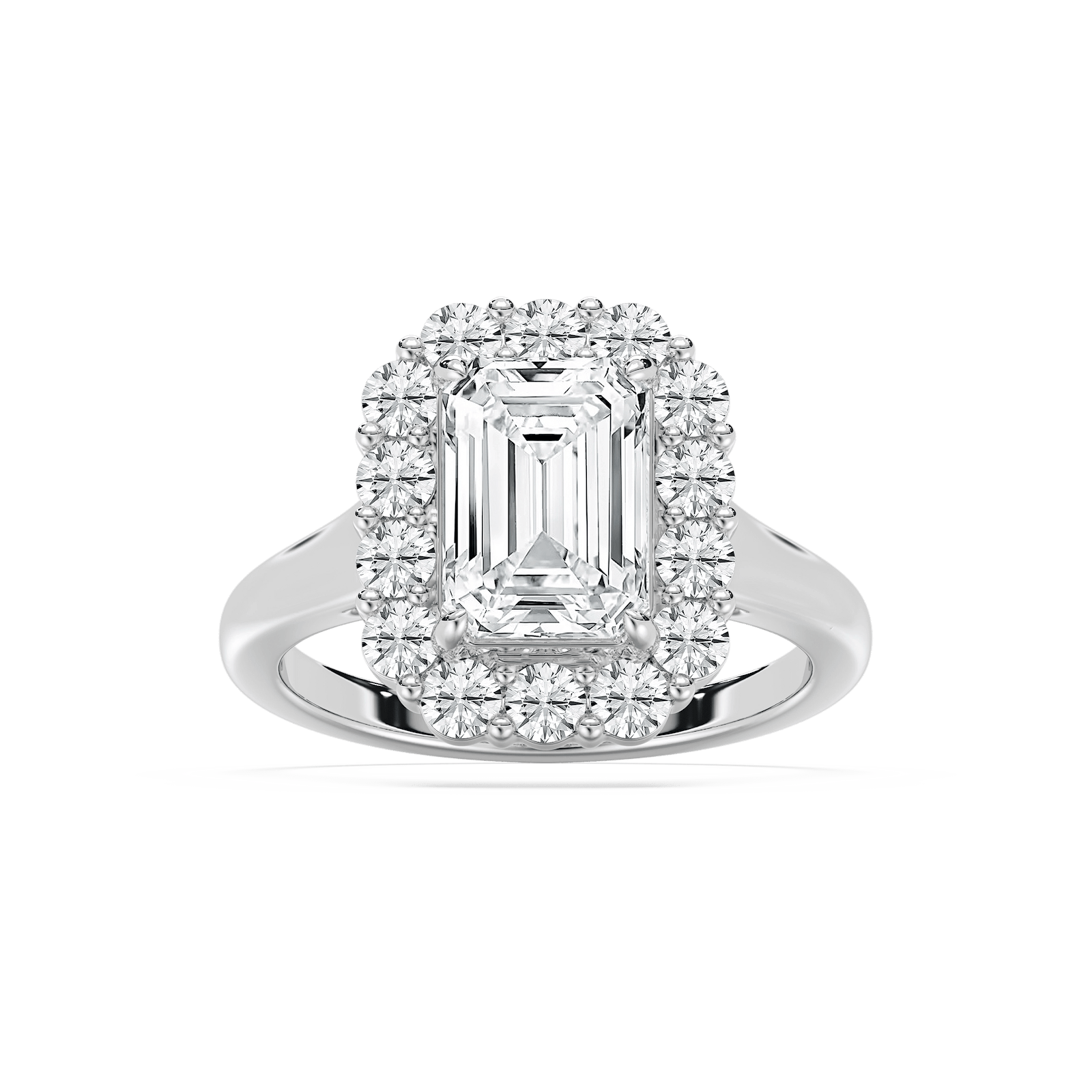 Thea Halo Emerald Engagement Ring in Rose Gold