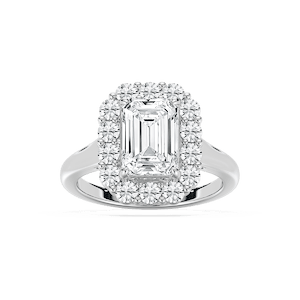 Thea 3 ⁷⁄₈ ctw Emerald Lab Grown Diamond Grand Halo Engagement Ring
