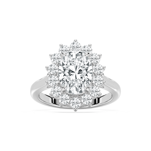 Thea 3 ⁷⁄₈ ctw Oval Lab Grown Diamond Grand Halo Engagement Ring