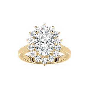 Thea 3 ⁷⁄₈ ctw Oval Lab Grown Diamond Grand Halo Engagement Ring