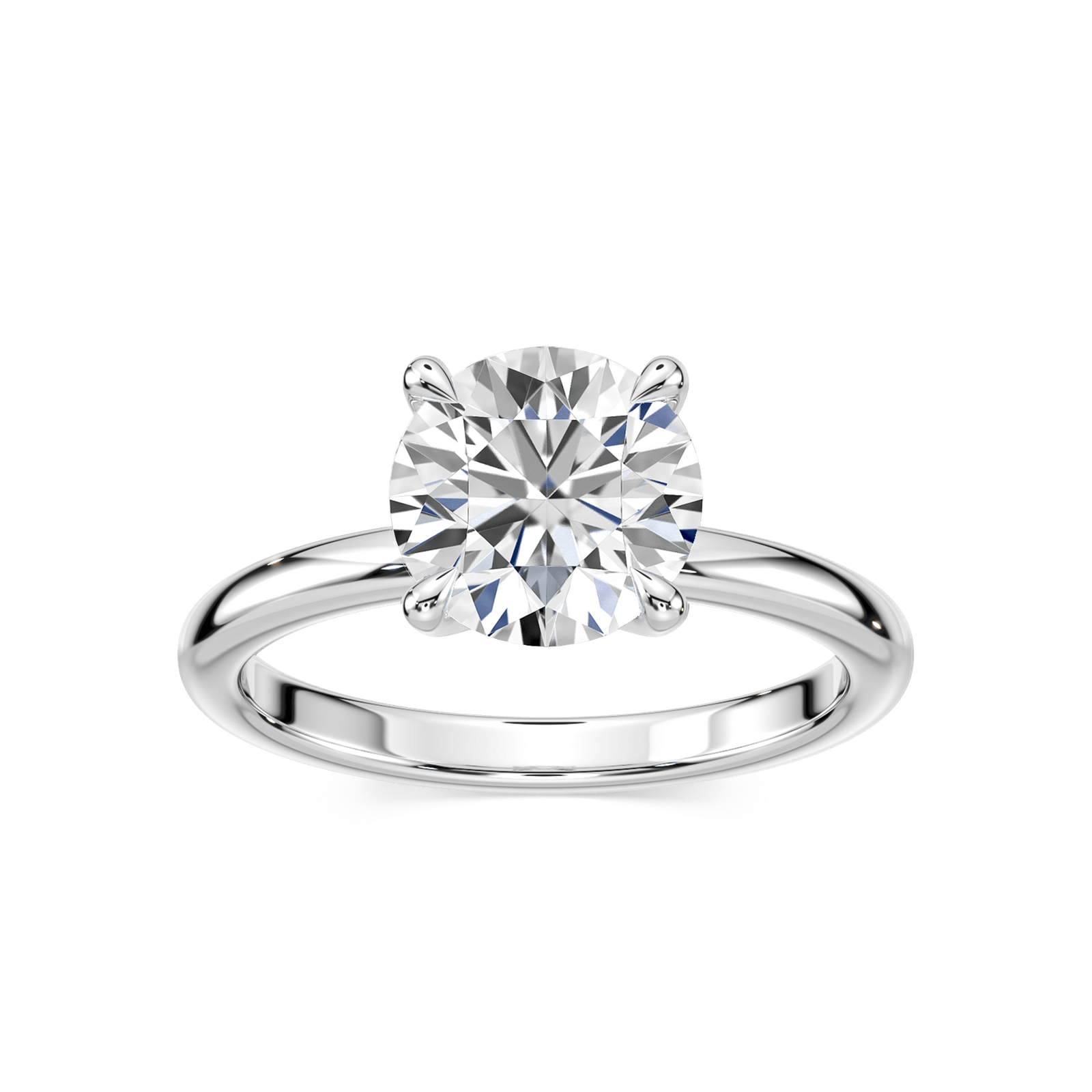 Traditional Solitaire Engagement Ring with 1.06ct in 14K White Gold
