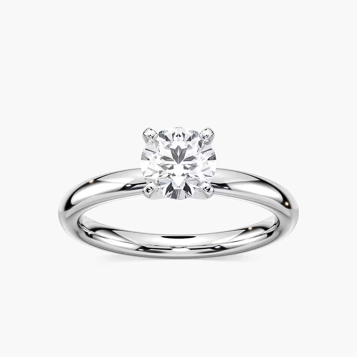 Lauren 1 ctw Round Lab Grown Diamond Traditional Four Prong Solitaire Engagement Ring