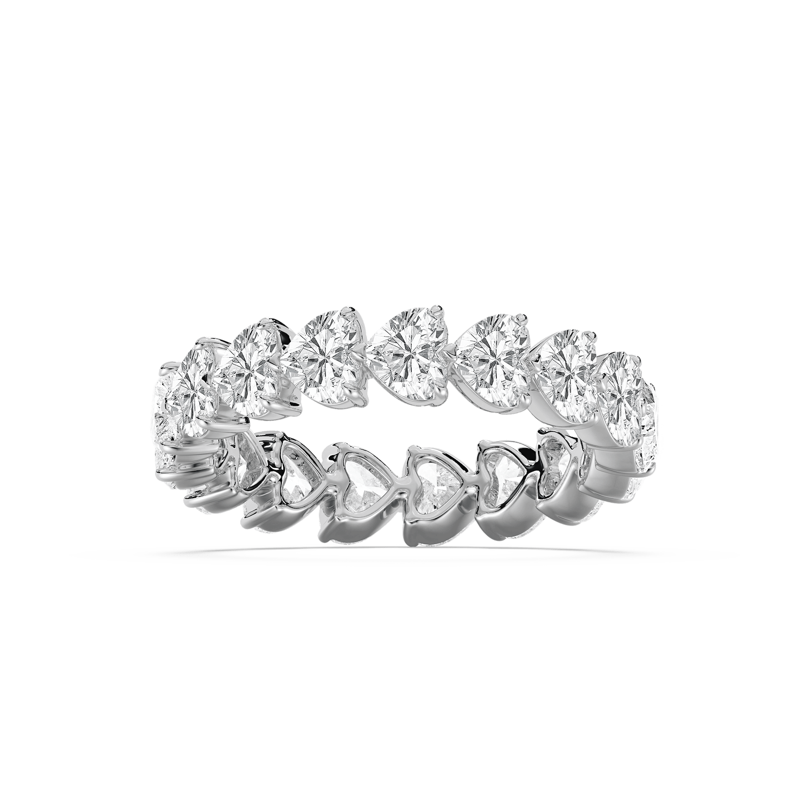 Trailing Heart Eternity Ring in Rose Gold