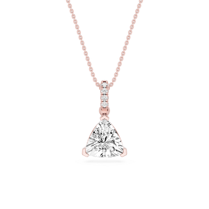 Trillion Lab Grown Diamond Hidden Halo Pendant - 16 to 18 Inches