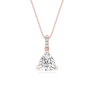Trillion Lab Grown Diamond Hidden Halo Pendant - 16 to 18 Inches