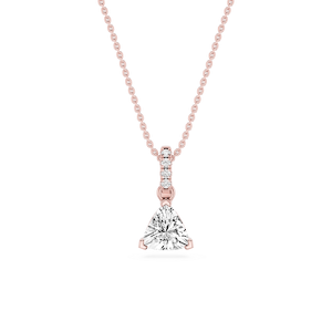 Trillion Lab Grown Diamond Hidden Halo Pendant - 16 to 18 Inches