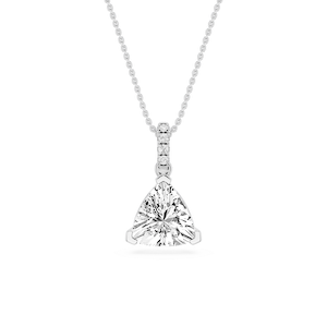 Trillion Lab Grown Diamond Hidden Halo Pendant - 16 to 18 Inches
