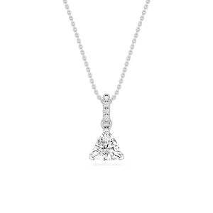 Trillion Lab Grown Diamond Hidden Halo Pendant - 16 to 18 Inches