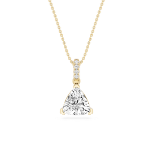 Trillion Lab Grown Diamond Hidden Halo Pendant - 16 to 18 Inches