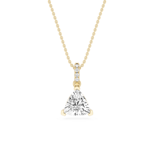 Trillion Lab Grown Diamond Hidden Halo Pendant - 16 to 18 Inches