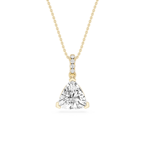 Trillion Lab Grown Diamond Hidden Halo Pendant - 16 to 18 Inches