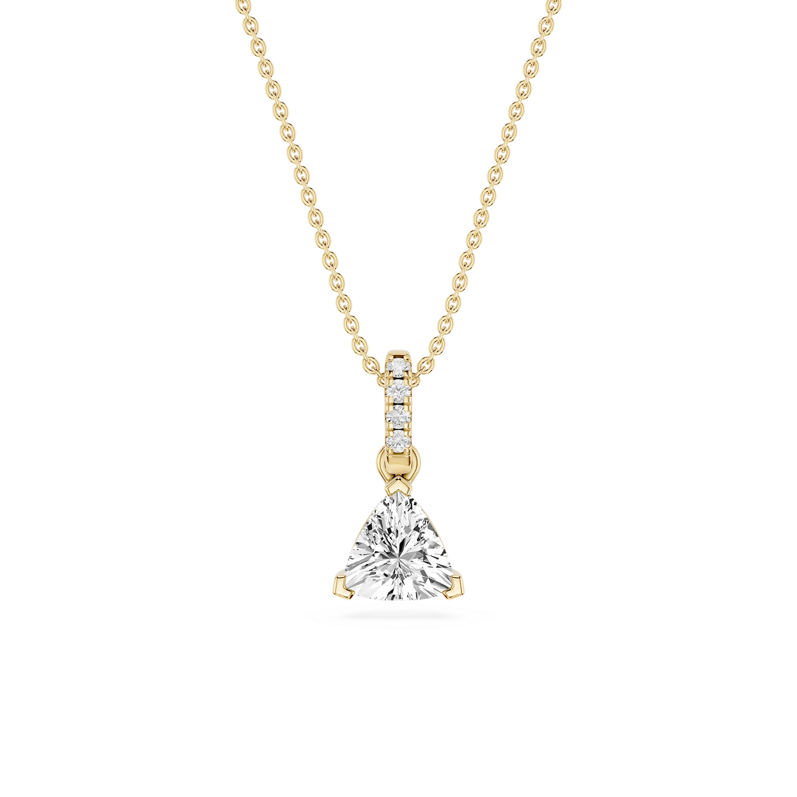 Trillion Lab Grown Diamond Hidden Halo Pendant - 16 to 18 Inches