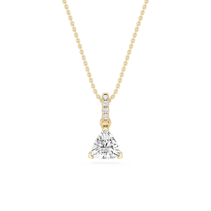 Trillion Lab Grown Diamond Hidden Halo Pendant - 16 to 18 Inches