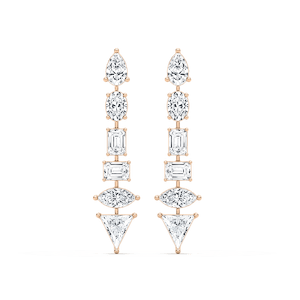 7 ctw Multi Shape Lab Grown Diamond Trillion Point Dangle Earrings