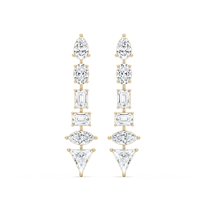 7 ctw Multi Shape Lab Grown Diamond Trillion Point Dangle Earrings