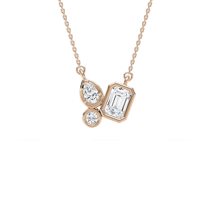 1 ctw Emerald, Pear and Round Lab Grown Diamond Trio Pendant - 18 Inches