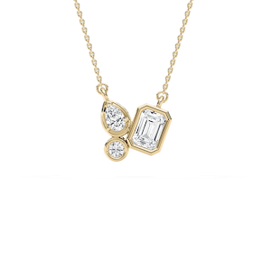 1 ctw Emerald, Pear and Round Lab Grown Diamond Trio Pendant - 18 Inches