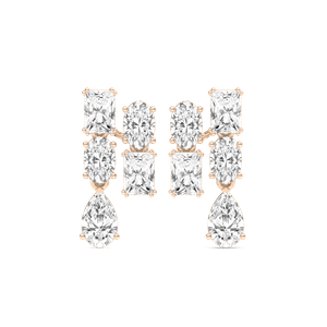 5 ctw Radiant, Oval, and Pear Lab Grown Diamond Double Drop Earrings