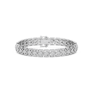 5 ctw Round Lab Grown Diamond Art Deco Bezel Bracelet  - 8 Inches